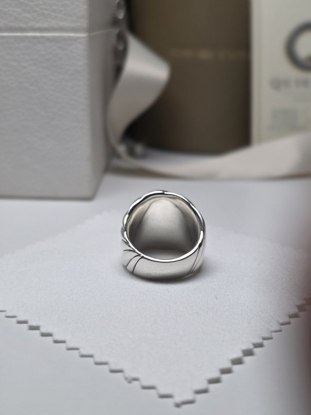 David Yurman Sculpted Cable Statement Ring 21mm Sterling Silver Size 7 - Picture 5 of 14